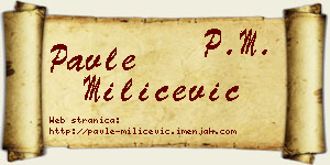 Pavle Milićević vizit kartica